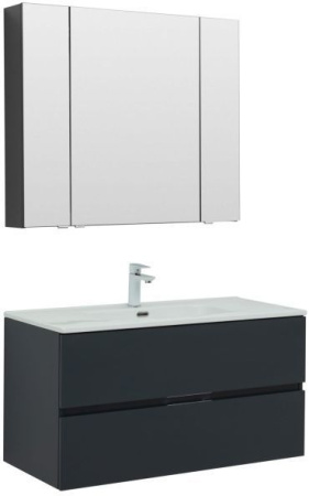 Мебель для ванной Aquanet Алвита New 100 2 ящика, антрацит