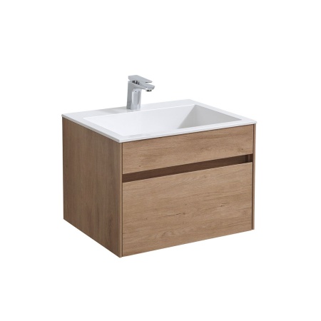 Тумба под раковину Vincea Chiara 600 подвесная, 1 выкатной ящик soft-close, N.Oak