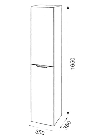 Orange Line Li-35Pub Пенал подвесной 35 правый, матовый черный