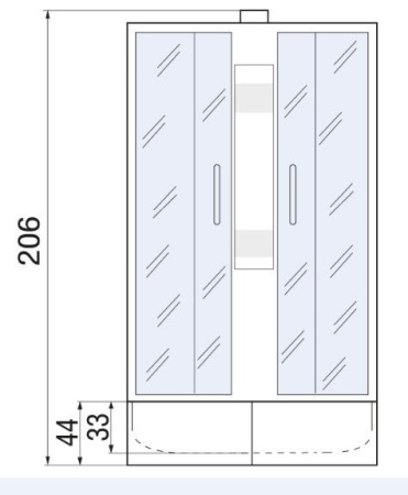 Душевая кабина River NARA Б/К 90/44 МТ, 90x90x206