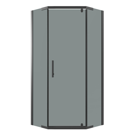 Душевое ограждение Niagara Eco NG-1009-14DT (90х90х190) трапеция,распашное,черный,стекло тонированное
