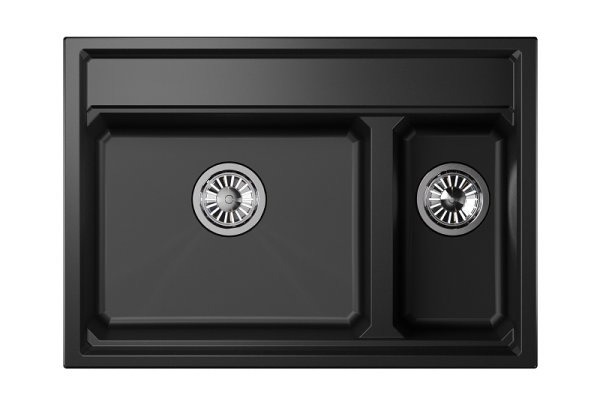 Мойка для кухни Granula Kitchen Space 7302 шварц, 73х51 см, прямоугольная