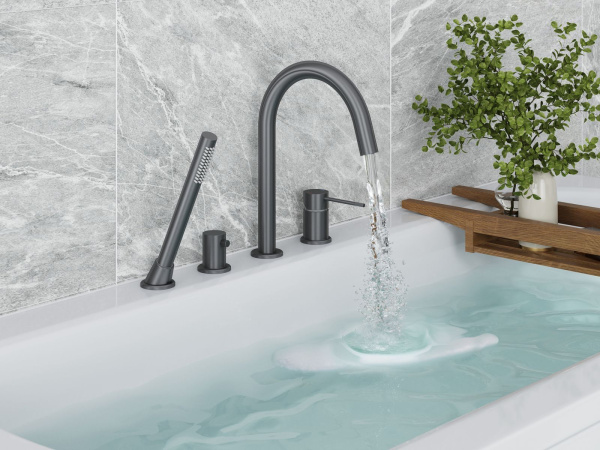 Смеситель на борт ванны TIMO Saona 2320/18Y, черное золото