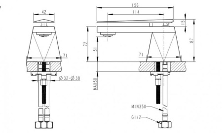 Смеситель для раковины Bravat DIAMOND F118102G-ENG, золото
