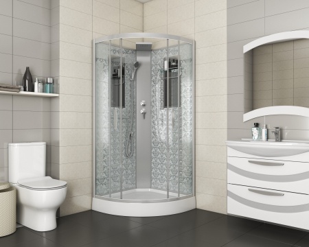 Душевая кабина Niagara Luxe NG-7715WBK 90x90х210, низкий поддон, стенки белые, без крыши