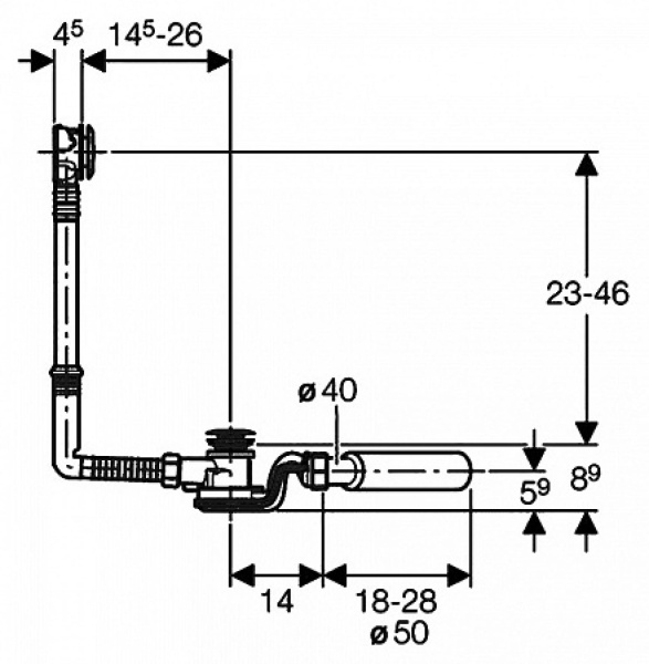 Слив-перелив Geberit 150.758.21.1 с кнопкой слива