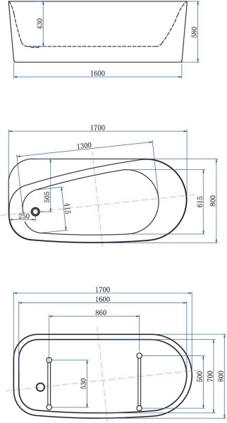 Акриловая ванна Allen Brau Priority 1 170x80 2.31001.21 белый матовый