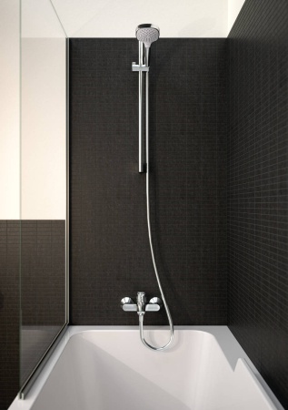 Hansgrohe Croma Select E Душевой набор Vario EcoSmart 9 л/мин со штангой 65 см хром-белый матовый 26583400