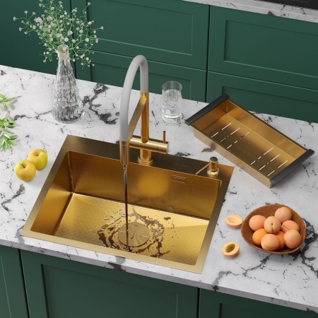 Кухонная мойка RoxenBath Simple 60 PVD (зернистое золото)