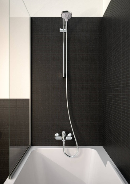 Hansgrohe Croma Select E Душевой набор Vario EcoSmart 9 л/мин со штангой 65 см хром-белый матовый 26583400