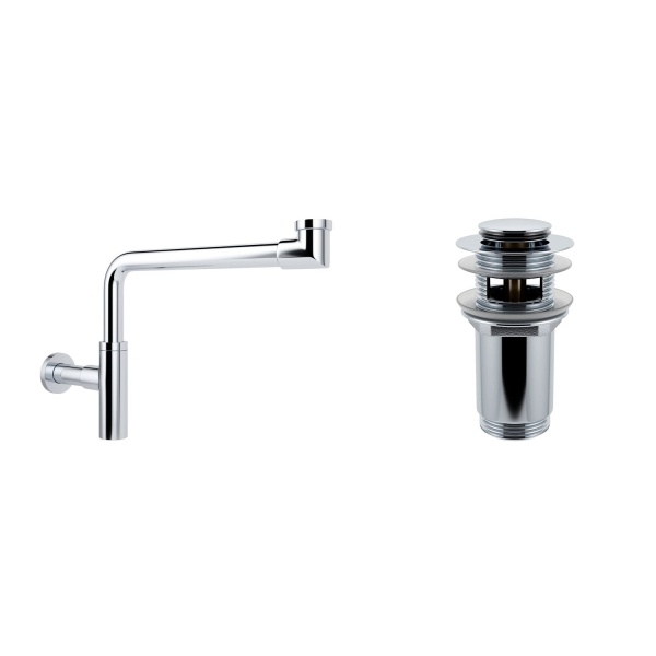 Комплект 3 в 1 Lavinia Boho Bathroom Sink 21520532: накладная фарфоровая раковина 60 см, металлический сифон, донный клапан