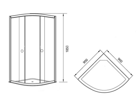 Orange DO01090tb/g Душевой уголок без поддона 90х90х190. черный