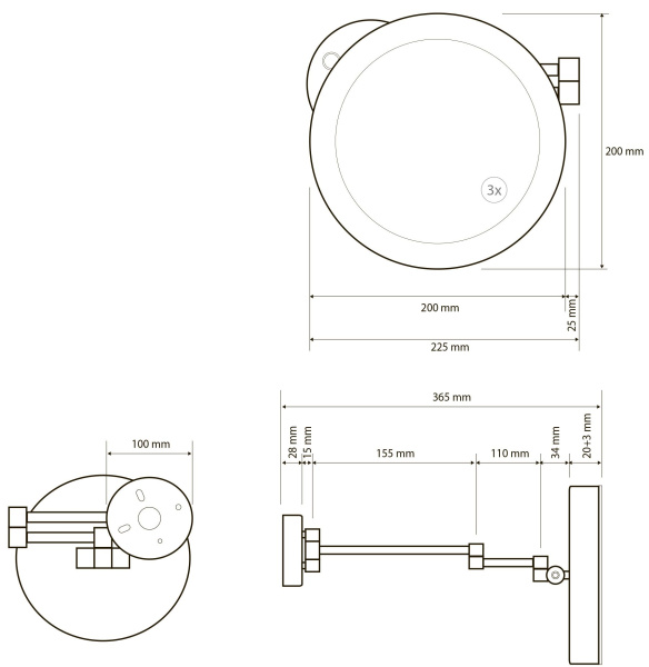 Косметическое зеркало Bemeta Dark 116101770