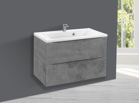 Тумба под раковину Vincea Mia 750 подвесная, 2 выкатных ящика soft close, Beton