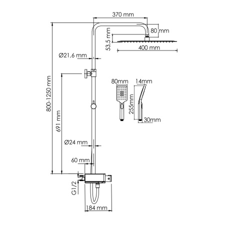 A113.119.126.CH Thermo Душевой комплект WasserKRAFT с термостатическим смесителем