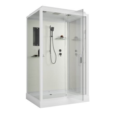 Душевая кабина Niagara Standart ST100/80/15Q (100х80х215) прямоугольник,поддон 15см,распашная,проф.белый