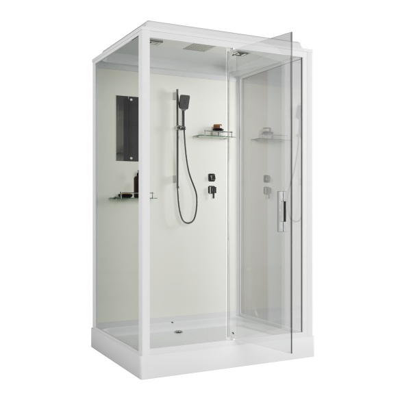 Душевая кабина Niagara Standart ST120/90/15Q (120х90х215) прямоугольник,поддон 15см,распашная,проф.белый