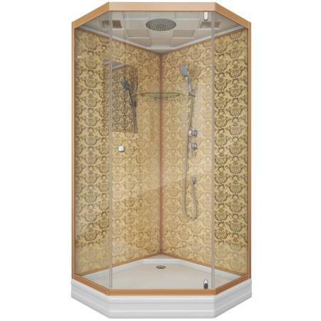 Душевая кабина Niagara Luxe NG-7701DG 90x90х210, низкий поддон 15 см, стенки золото