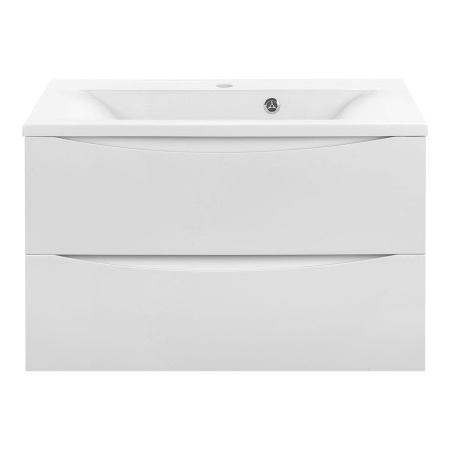 Тумба Vincea Mia 750 подвесная, 2 выкатных ящика soft close, G.White с умывальником VCB-3M750G из кварцевого камня, цвет серый