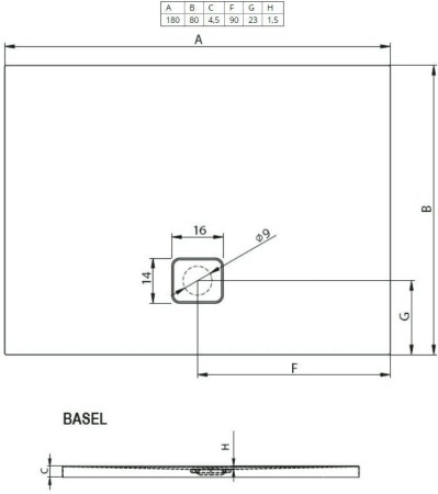 Душевой поддон Riho Basel 424 DC390050000000S 180x80