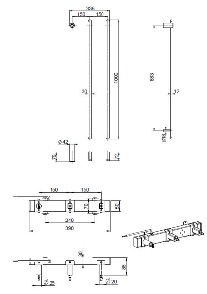 Полотенцесушитель электрический Vincea VTD-2VT1GM, вороненая сталь, таймер