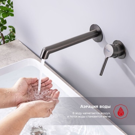 Смеситель для раковины встраиваемый Raglo R20.11.09, графит
