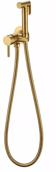 Смеситель встраиваемый с гигиеническим душем Grocenberg GB001 Золотой брашированный