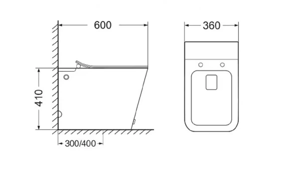Унитаз напольный, приставной, с импульсной системой смыва SL-5033
