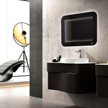 Зеркало Silver Mirrors Djet 915х685 ФР-00002151 со встроенным светильником, сенсорное, часы