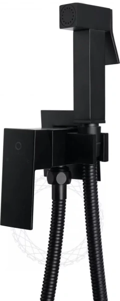 Смеситель встраиваемый с гигиеническим душем FILARETE Fing FL101 Черный матовый