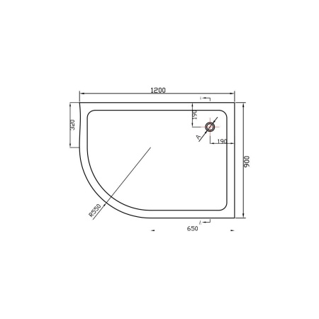 Поддон для душа акриловый Vincea VST-2AJ-1290R, 1200*900*135, сифон Ф90 с гидрозатвором