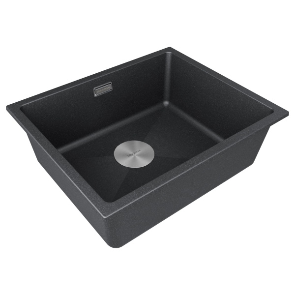 Мойка LUMI 55UNI, IT-GRANIT, LU55-BL, черный гранит, 555х460, Paulmark