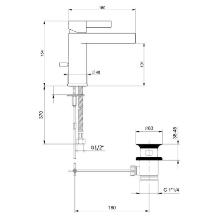 Смеситель для раковины Webert DoReMi DR830102345