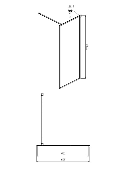 Душевая перегородка Ambassador Walk-in 15031221 700x2000