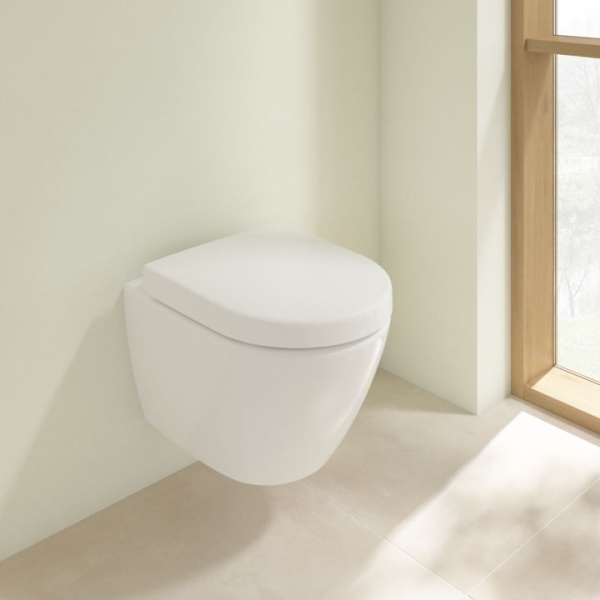 Унитаз Villeroy & Boch Subway 2.0, подвесной компактный, открытый смыв, 5606R0R1