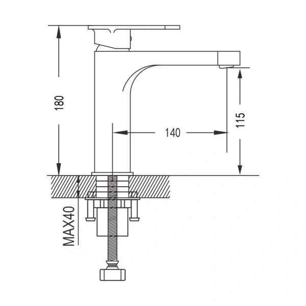 Смеситель для раковины Shevanik S8701H, черный
