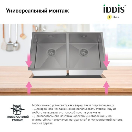 Мойка IDDIS 745х440 Edifice EDI75G2i77