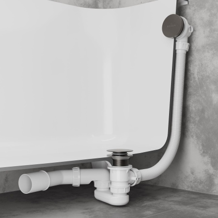 Сифон для ванны RoxenBath R70C-GM Click-Clack с функцией верхней очистки