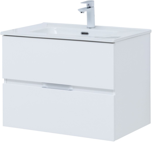 Тумба под раковину Aquanet Алвита New 70 2 ящика, белый матовый