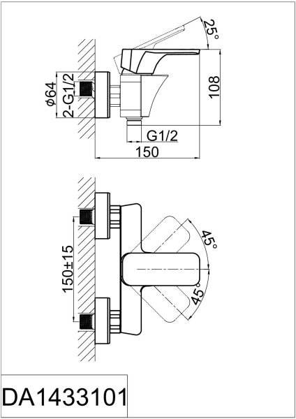 Смеситель для душа D&K Berlin Tourto DA1433103