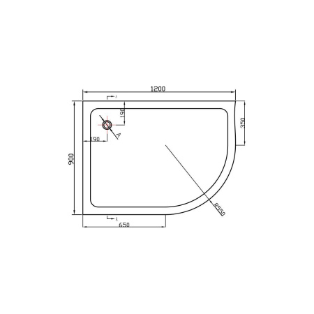 Поддон для душа акриловый Vincea VST-2AJ-1290L, 1200*900*135, сифон Ф90 с гидрозатвором