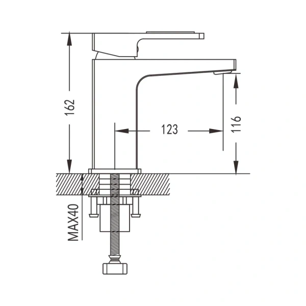 Смеситель для раковины Shevanik S9001, хром
