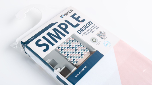 Шторка для ванной Fixsen Simple FX-1504, без колец