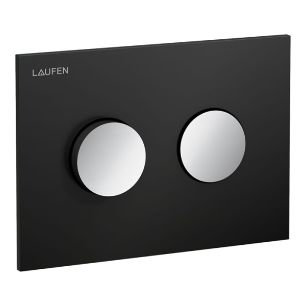 Laufen INEO GROOVE Клавиша смыва, панель: черный матовый, клавиши: хром глянцевый 9.0011.7.123.000.1