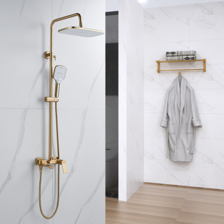 Душевая система Shevanik S4136G, золотой сатин
