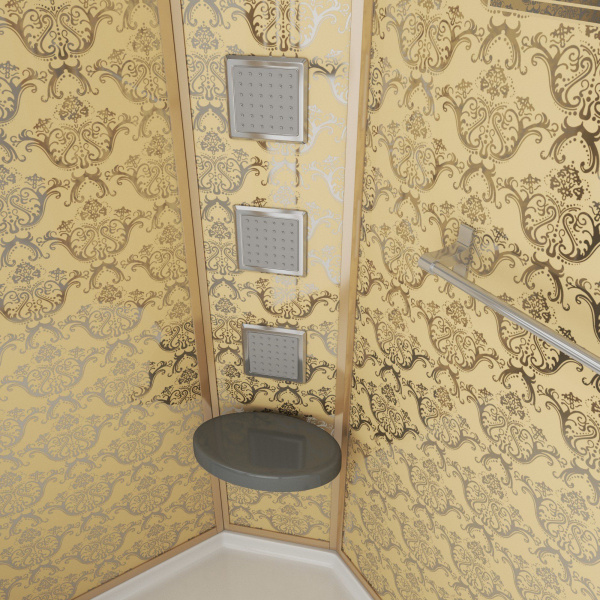 Душевая кабина Niagara Luxe NG-7711GL 90x120х215, низкий поддон, стенки золото