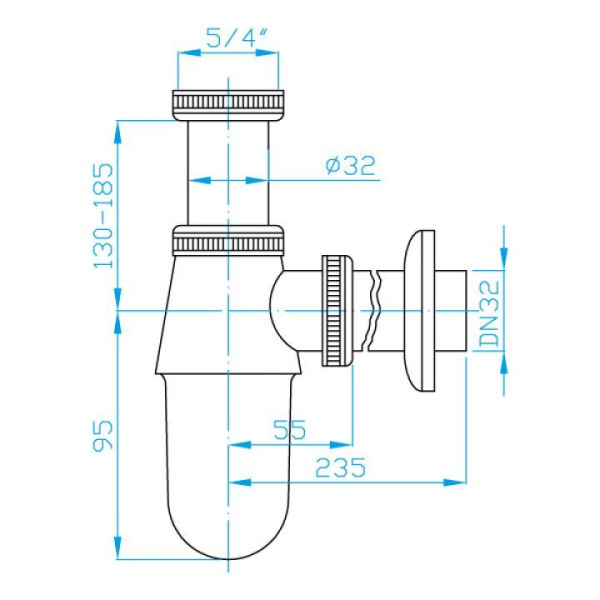 Сифон для умывальника PlastBrno EMCR001 5/4" латунь