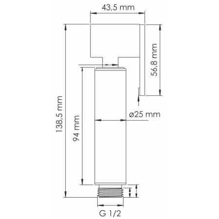 Гигиеническая лейка с фиксатором WasserKRAFT Asphe 7700 A335