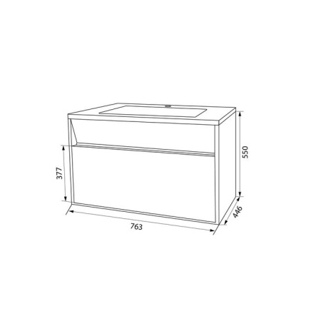 Тумба с умывальником IDDIS подвесная с ящиками белая Esper 80 см ESP80W0i95K