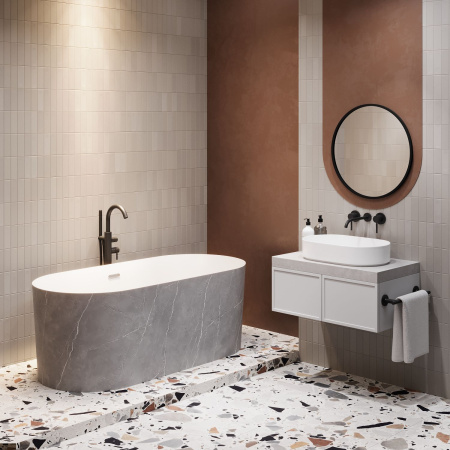 Акриловая ванна в наборе 3 в 1: отдельностоящая ванна, ножки, экран Wellsee Chalice Perfection 230605000